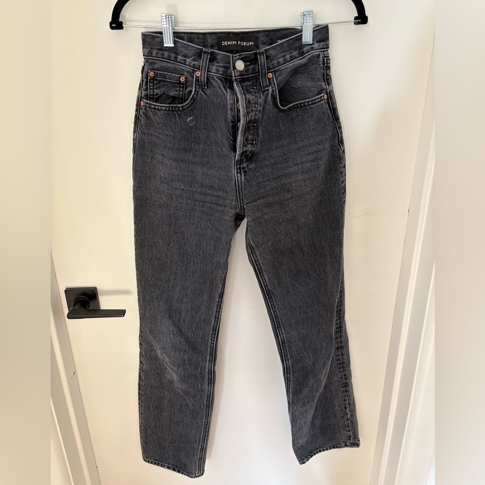 Denim Forum Joni High-Rise Washed Black Jeans